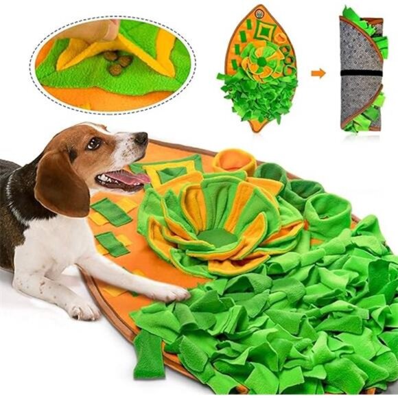 Snuffle Mat for Dogs, Dog Cats Nosework Feeding Mat, Pet Interactive Dog Puzzle - Picture 7 of 7